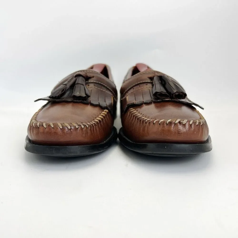 GH Bass Weejuns Kilted Tassel Loafers Mens Sz 9 D Brown Leather Michael Style